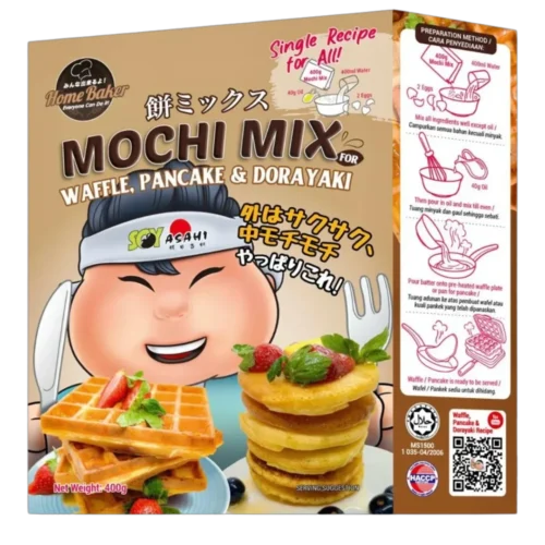 Mochi Mix Waffle, Pancake, Dorayaki Recipe 400gm (Brown)